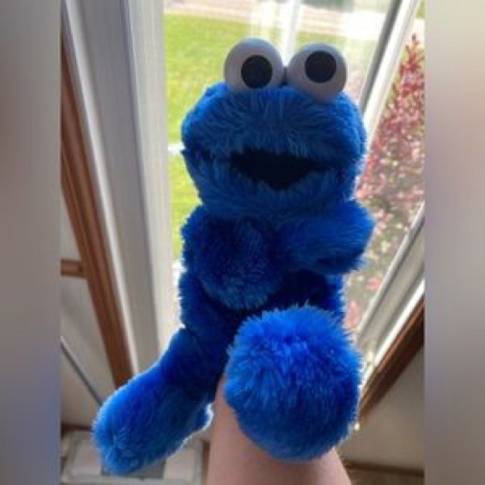 Blue Cookie Monster Plush Hand Puppet - Kids Toy
